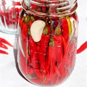 Pickled Red Chillies