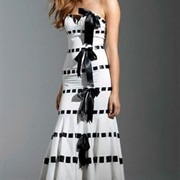 Ribbon Woven Through Dress Forming Stripes