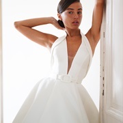 Folded Collar Halter Top