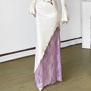 Overskirt Open to Colored Lace Underlayer