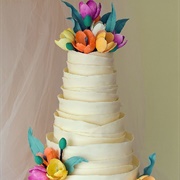 Cake Decorated With Tulips