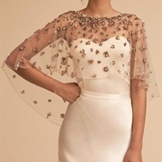 Studded Tulle Cape/Capelet With Dress