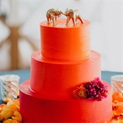 Bright Colored Wedding Cake