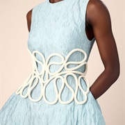 Shaped Piping Around Waist of Dress