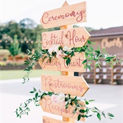 Wedding "Directions" Signpost