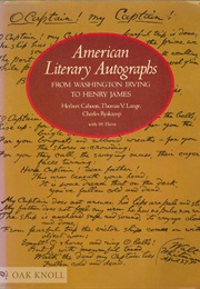 American Literary Autographs From Washington Irving to Henry James (Herbert Cahoon)