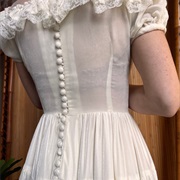 Velvet-Covered Buttons on Wedding Dress