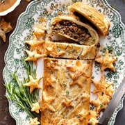 Vegan Walnut Mushroom Wellington With Caramelized Onions