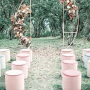 Poufs as Wedding Seating