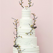 Wedding Cake Decorated With Branches