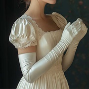 Satin Gloves on Bride