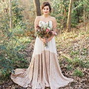 Two-Tone Skirt, Regular Fabric Plus Sequins