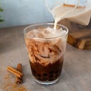 Horchata Boba Tea With Sugarplum Boba