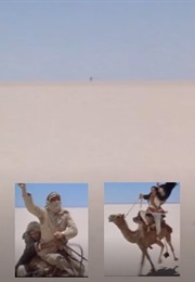 Vast Desert Then Tiny Figures Appearing in Lawrence of Arabia (1962)
