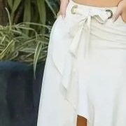 Ribbon Belt Through Large Grommets at Waist