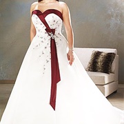 Diagonal Sash on Wedding Dress
