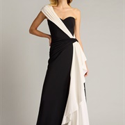 Diagonal Waterfall Sash on Dress