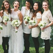Dark Tights With Bridesmaid Dresses