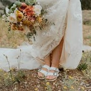 Birkenstock Sandals on Bride