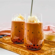 Iyokan Boba Tea With Watermelon Boba