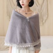 Bridal Shawl With Lace Edging