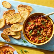 12-Grain Bread With Eggplant, Tomato, and Onion Dip