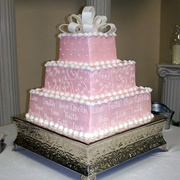 Bow on Top of Wedding Cake