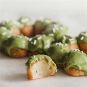 Matcha and Raspberry Mochi Donut