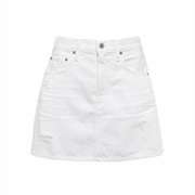 White Jeans Skirt Mini