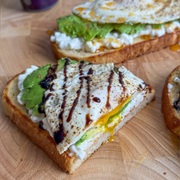 Sourdough Bread With Cottage Cheese and Worcestershire Sauce