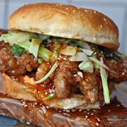 Soy, Ginger, Garlic, and Sesame Chicken Sandwich