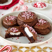 Flourless Peppermint Hot Chocolate Cookie