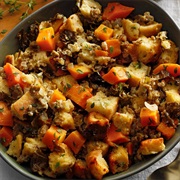 Sausage, Kale, Squash Bread Pudding