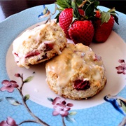 Orange Glazed Strawberry Scone
