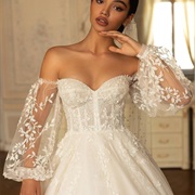 Sheer Detachable Sleeves With Appliques