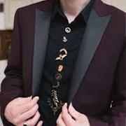 Unique, Decorative Buttons on Suit