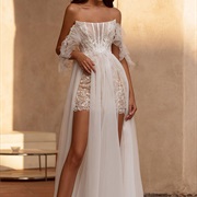 Double Slit Overskirt With Minidress