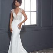 Crepe and Lace Wedding Dress