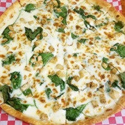 Spinach Alfredo Pizza