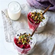 Oat, Date, and Red Currant Kefir Bowl