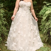 Wedding Dress Covered in 3D Flowers