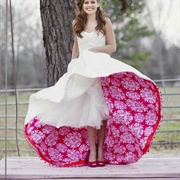 Colorful Underside on Wedding Dress Skirt