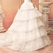 Stripes Lining the Tiers on Skirt