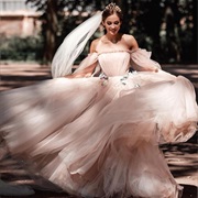 Dress With Only a Few 3D Flowers as Decor