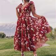 Midi Length Bridesmaid Dress