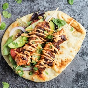 Chicken and Tomato Naan Wrap