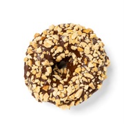 Chocolate Frosted Vanilla Cake With Peanuts