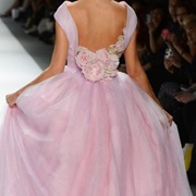 Bouquet Back on Wedding Gown