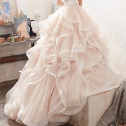 Flounce Ruffles Down Back of Skirt