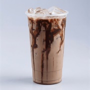 Chocolate Boba Tea With Kiwi Boba